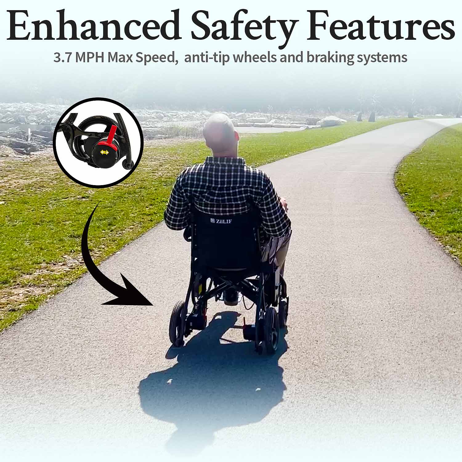ZiiLIF X Model Carbon Fiber 28lbs Lightweight Electric Wheelchair