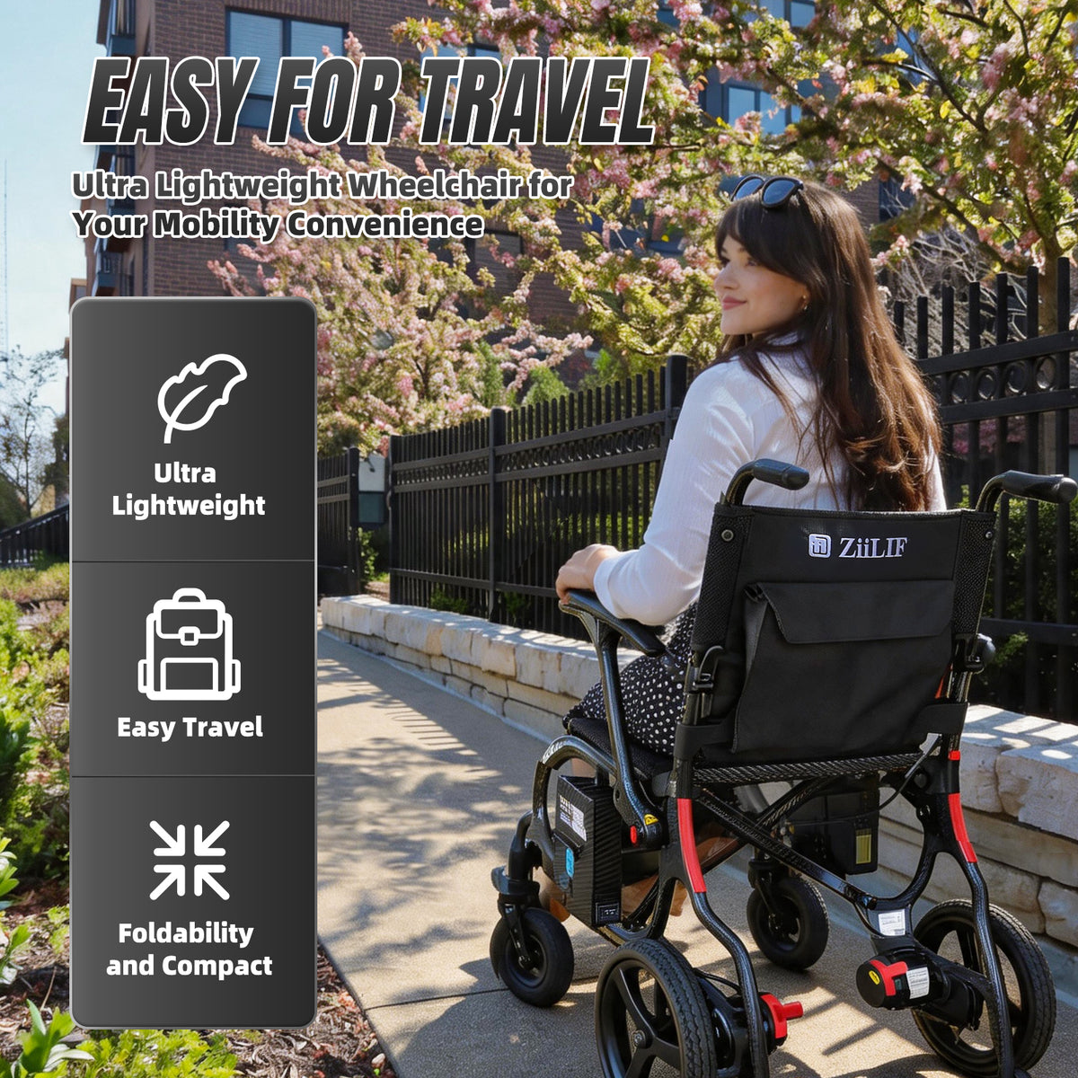 ZiiLIF X2 Model Carbon Fiber 27lbs Lightweight Electric Wheelchair