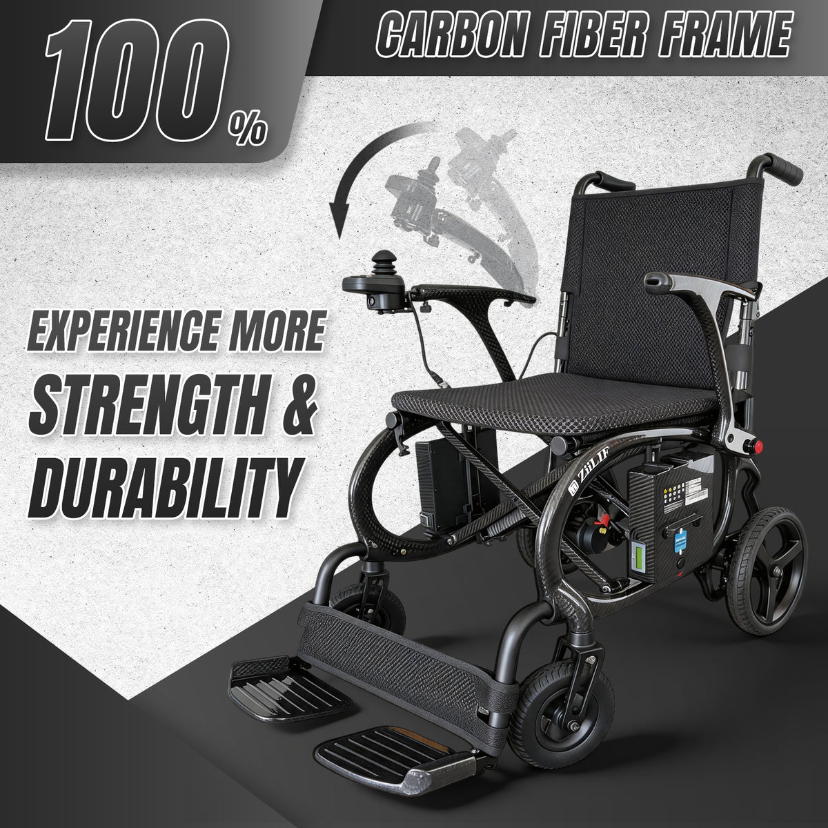 ZiiLIF X2 Model Carbon Fiber 27lbs Lightweight Electric Wheelchair
