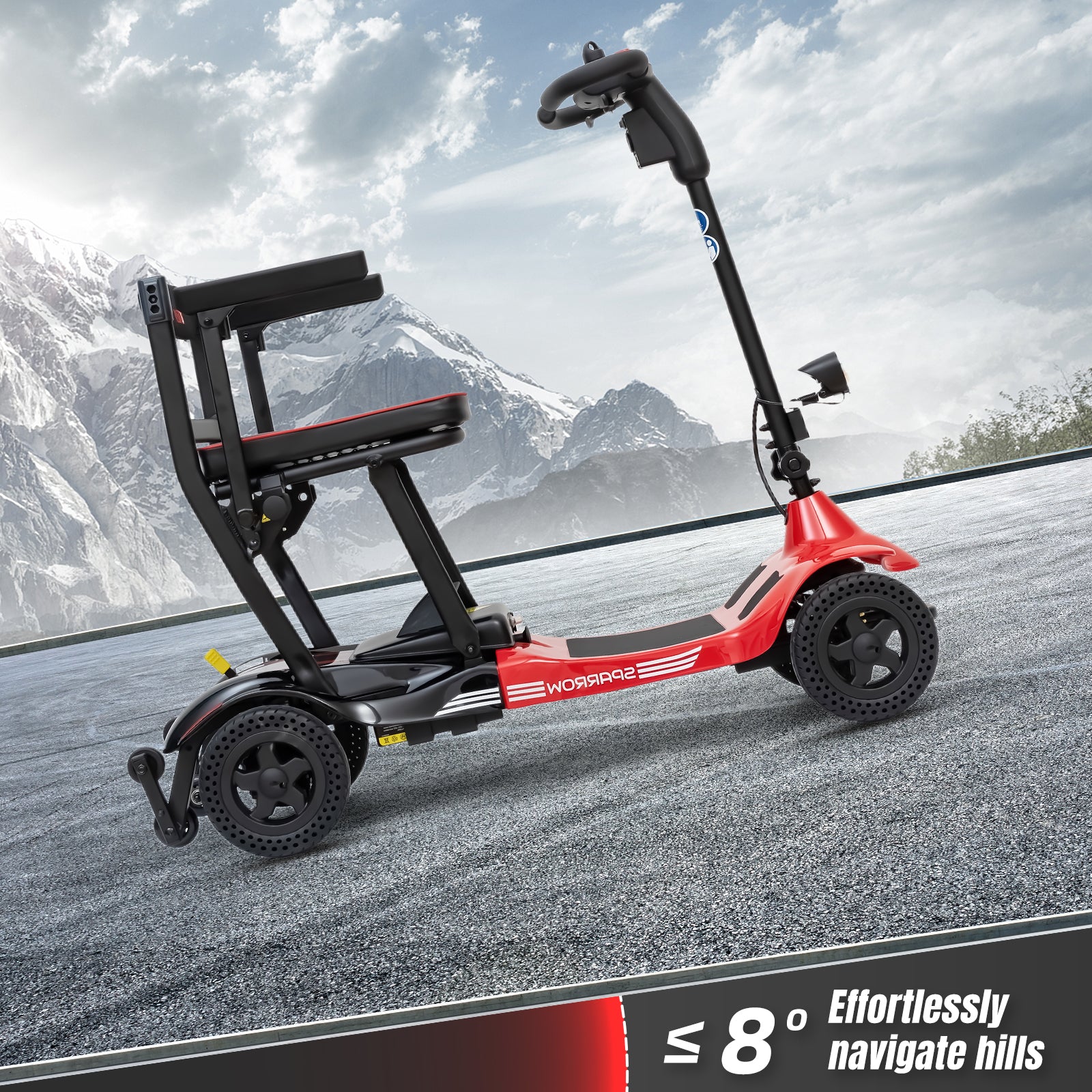 ZiiLIF Red Sparrow Mobility Scooter, 41 lb