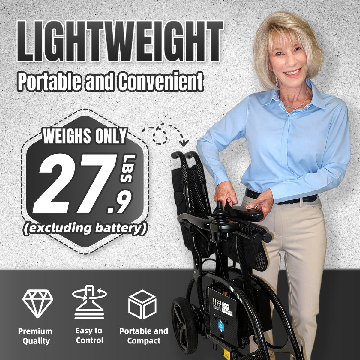 ZiiLIF X2 Model Carbon Fiber 27lbs Lightweight Electric Wheelchair