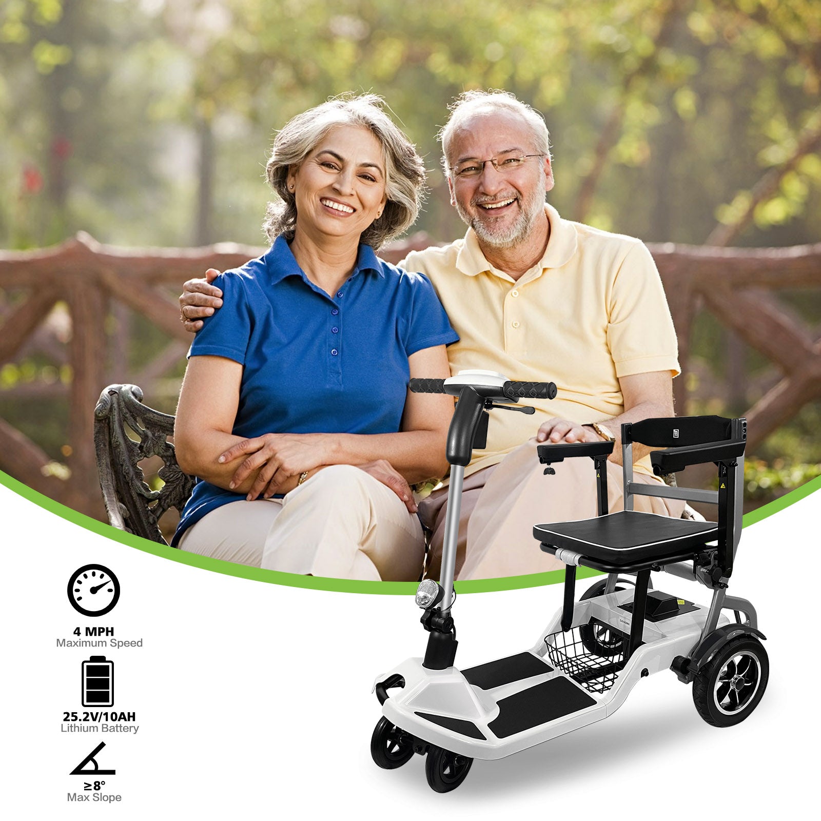 ZiiLIF-R3b 2024 Ultra Lightweight Folding Mobility Scooter for Travel Senior/Adult - Warranty Covered and Airlines Approved
