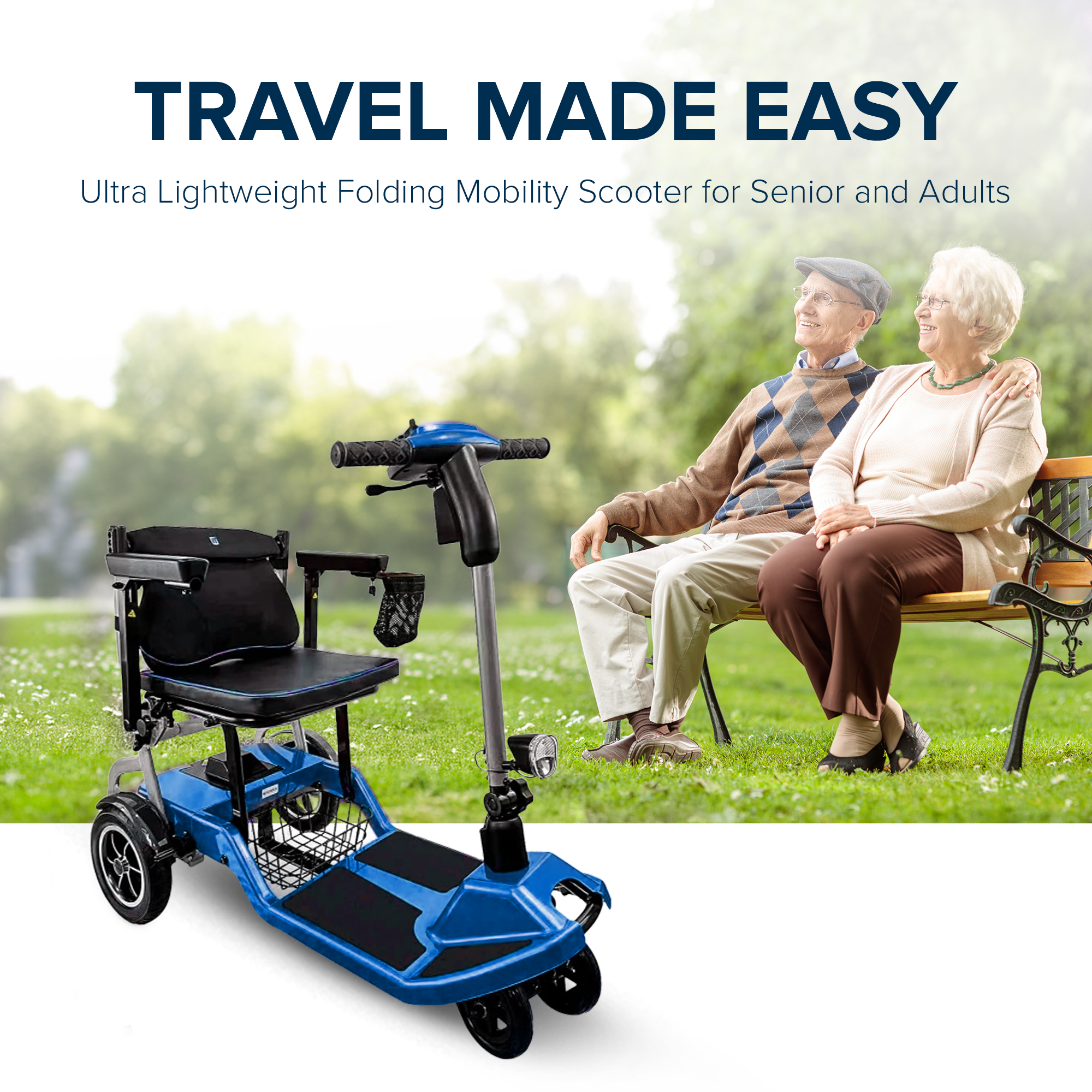 ZiiLIF-R3b 2024 Ultra Lightweight Folding Mobility Scooter for Travel Senior/Adult - Warranty Covered and Airlines Approved