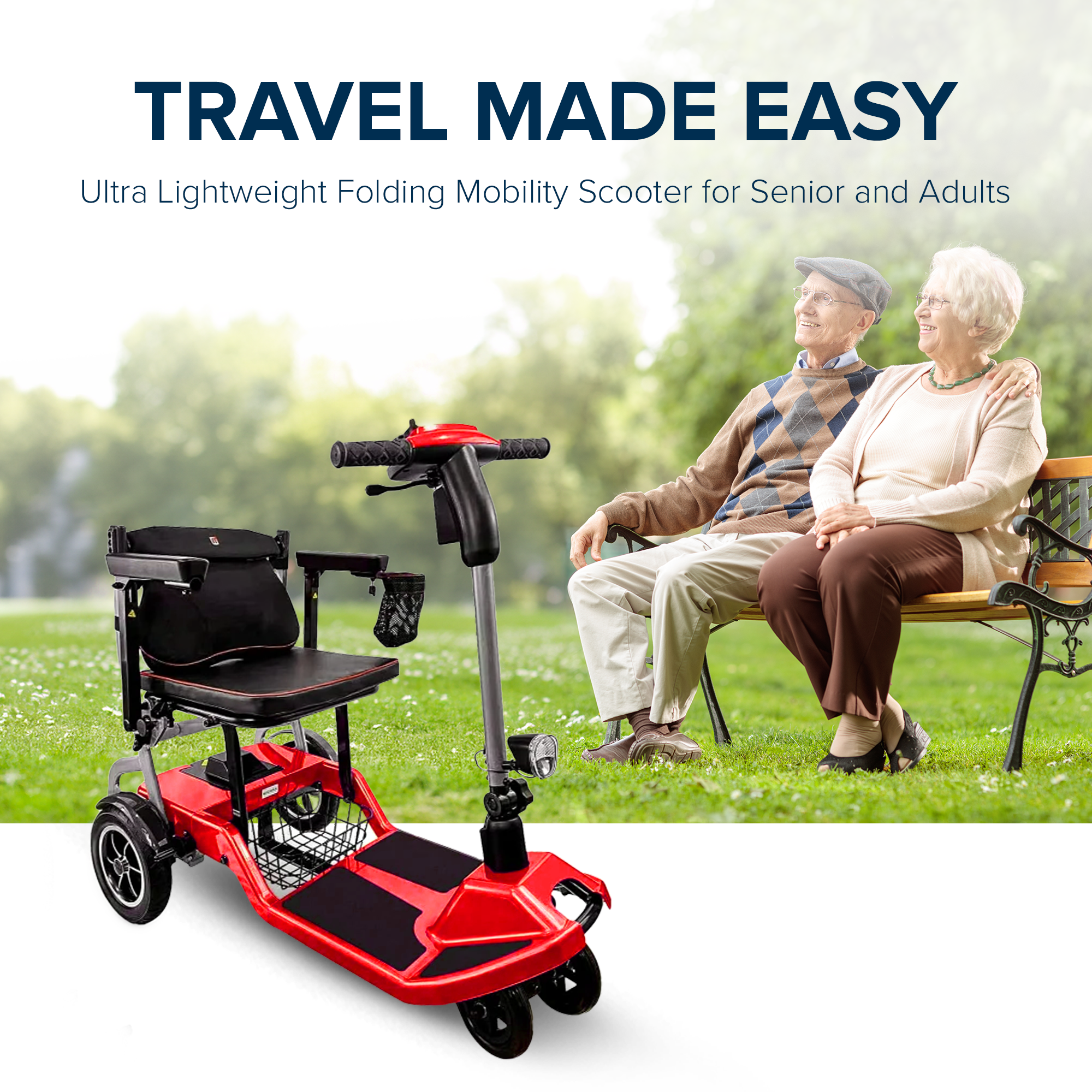 ZiiLIF-R3b 2024 Ultra Lightweight Folding Mobility Scooter for Travel Senior/Adult - Warranty Covered and Airlines Approved