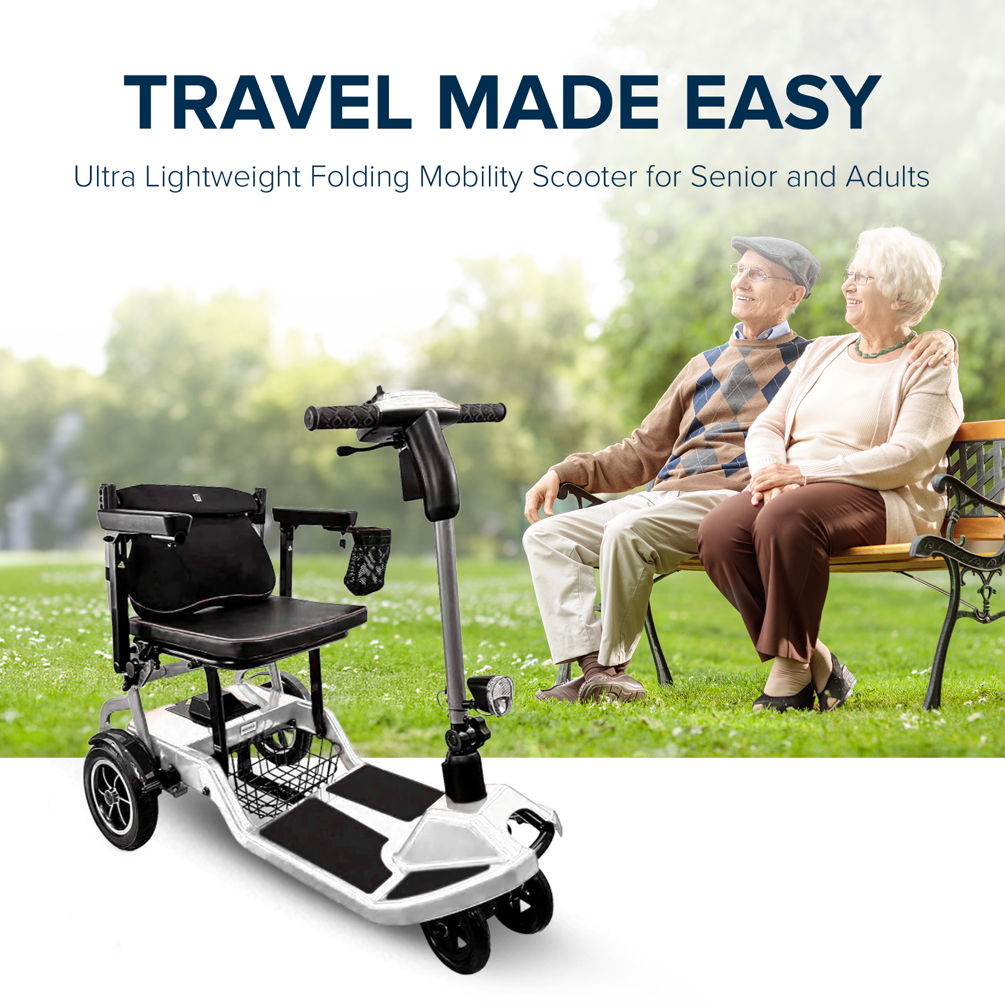 ZiiLIF-R3b 2024 Ultra Lightweight Folding Mobility Scooter for Travel Senior/Adult - Warranty Covered and Airlines Approved