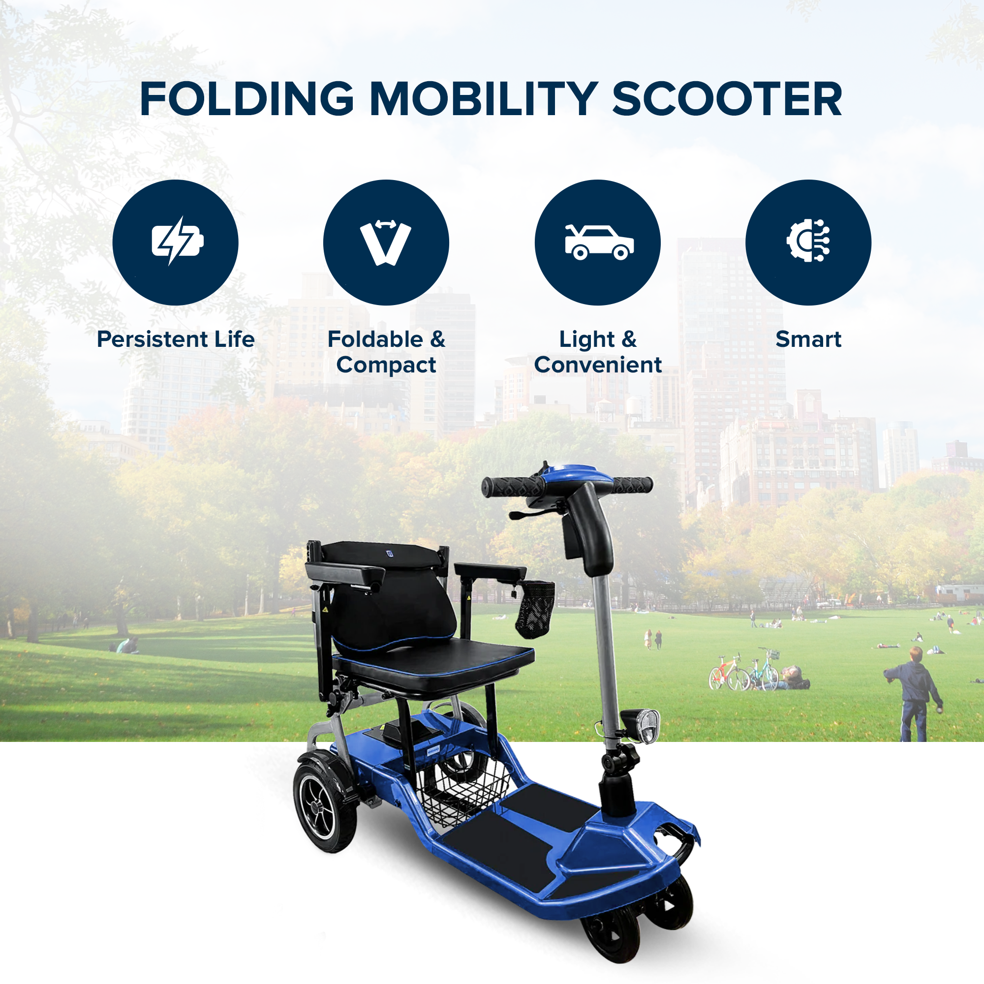 ZiiLIF-R3b 2024 Ultra Lightweight Folding Mobility Scooter for Travel Senior/Adult - Warranty Covered and Airlines Approved