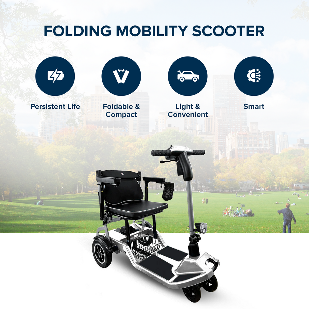 ZiiLIF-R3b 2024 Ultra Lightweight Folding Mobility Scooter for Travel Senior/Adult - Warranty Covered and Airlines Approved