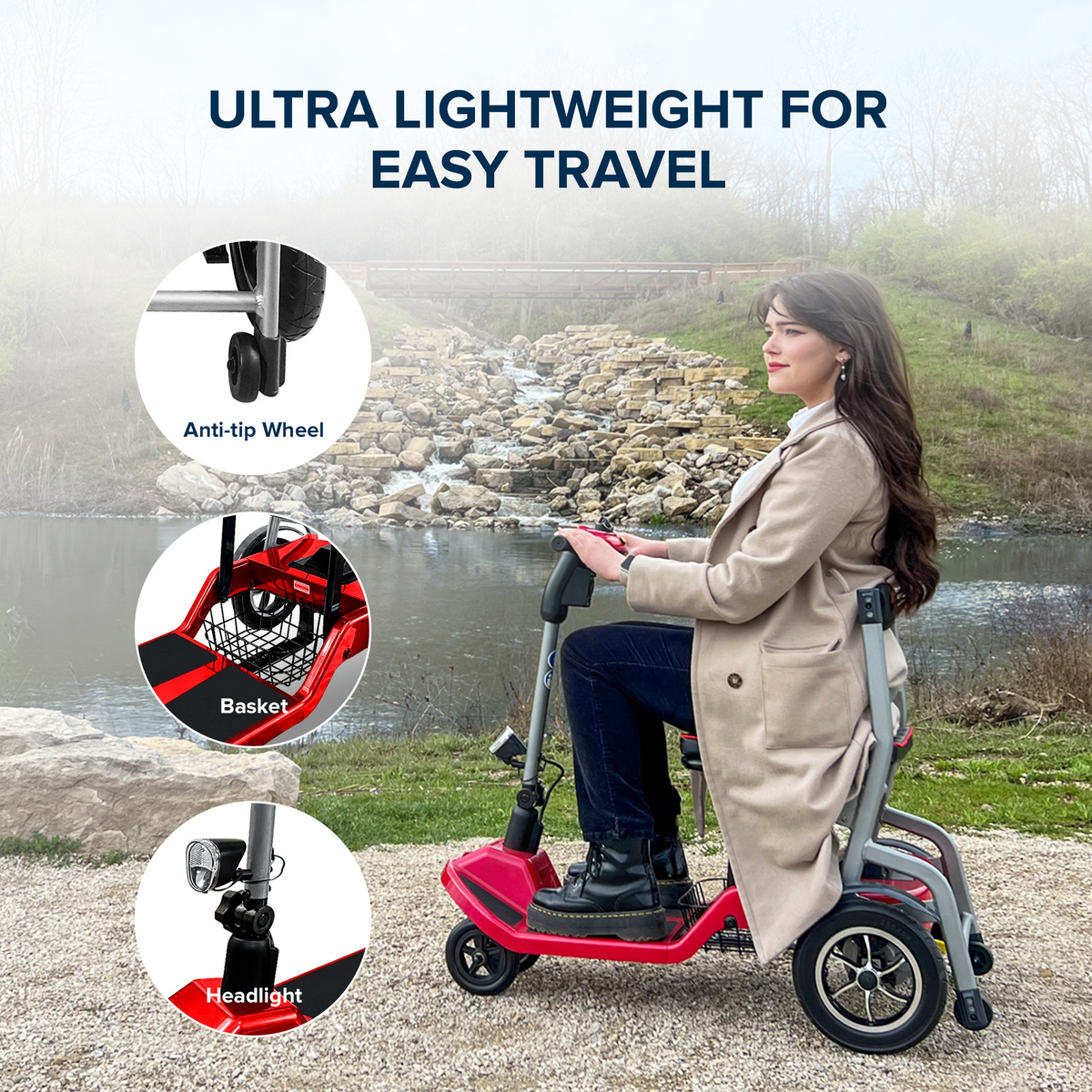 Scooter DAYLIFE 155cm FLUX RⅡ Msize 美品 ZiiLIF R3b Mobility Scooter, 37.5 lb