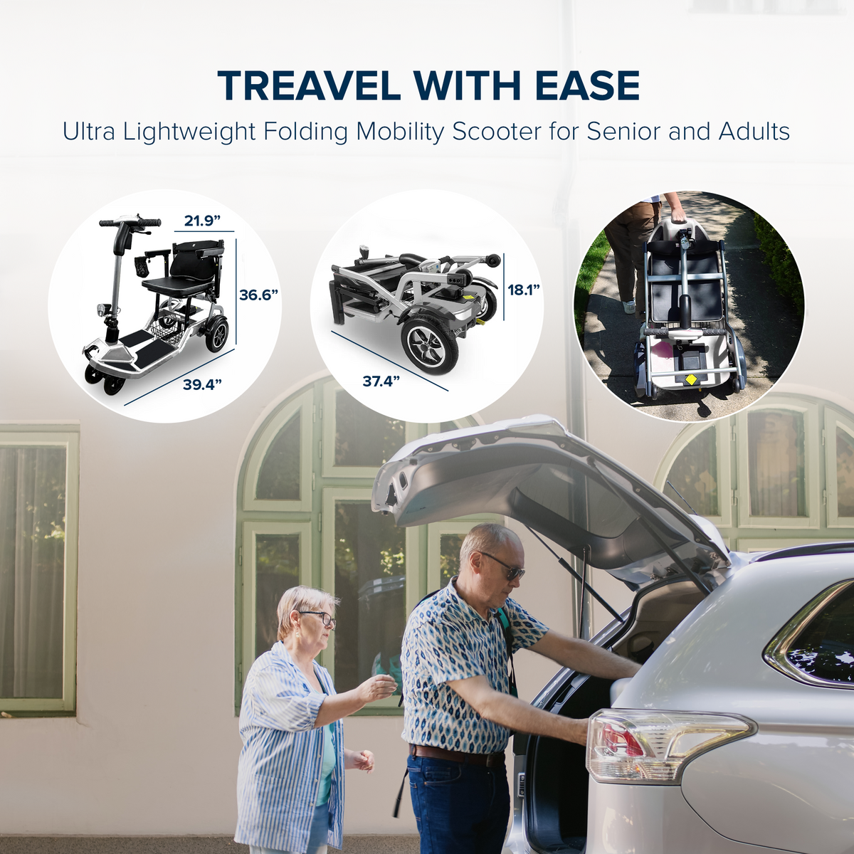 ZiiLIF-R3b 2024 Ultra Lightweight Folding Mobility Scooter for Travel ...