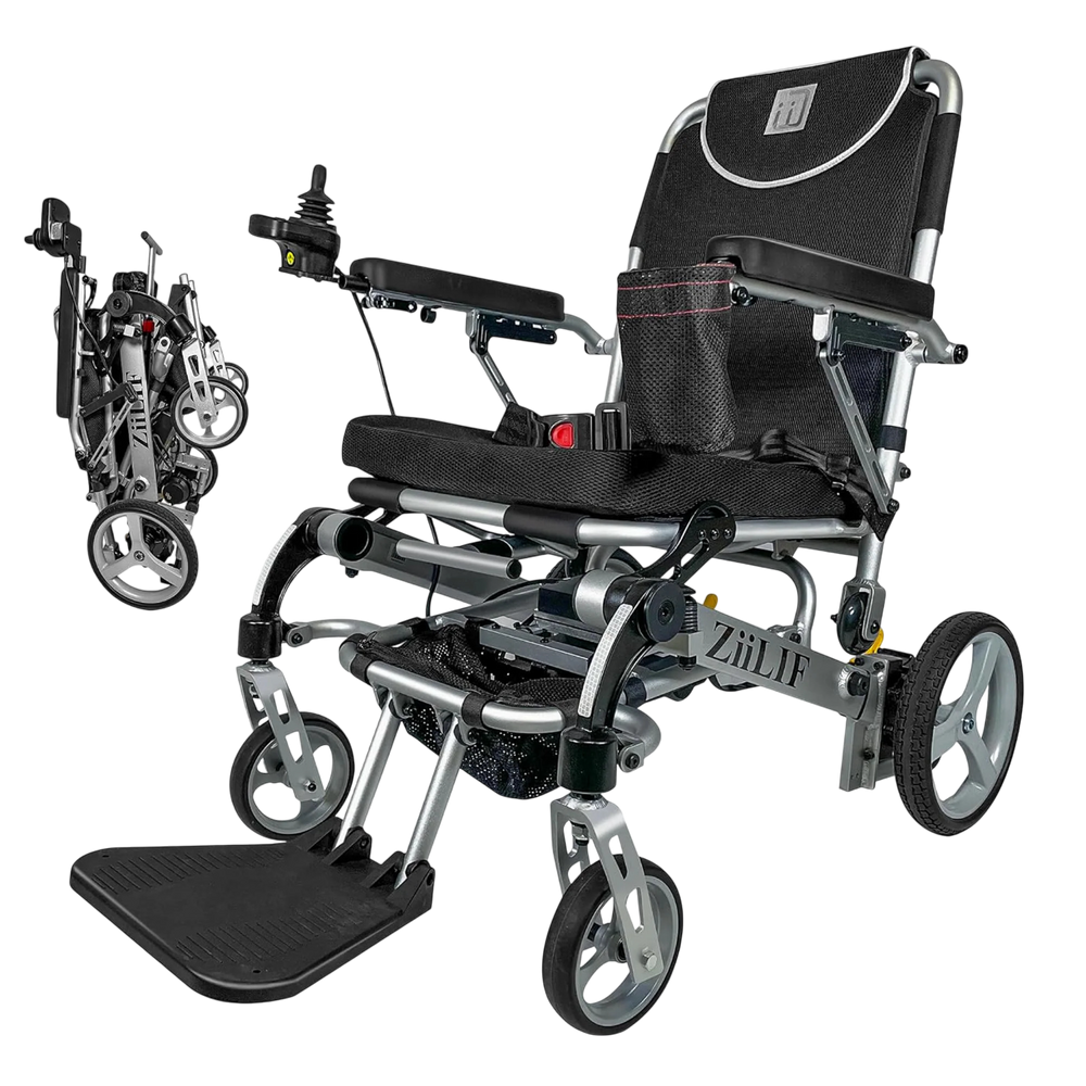 ZiiLIF PC1-2024 - Lightweight (42.1 lb) Folding Electric Wheelchair for Adults with Warranty (Flight Friendly)