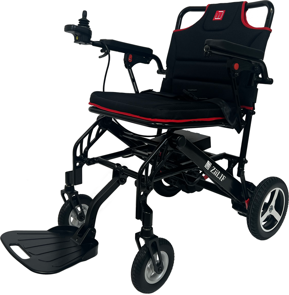 ZiiLIF PC2 - Lightweight (36.4 lb) Folding Electric Wheelchair for Adults with Warranty (Flight Friendly)