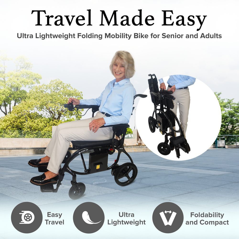 ZiiLIF X Model Carbon Fiber 28lbs Lightweight Electric Wheelchair